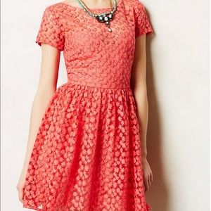Anthropologie Artelier Blossom coral dress